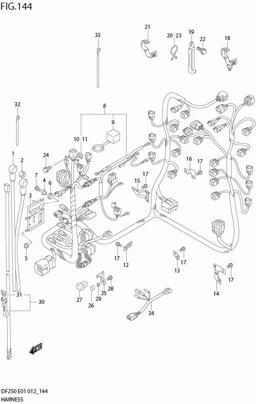 FIG 144 HARNESS (DF250T E40)