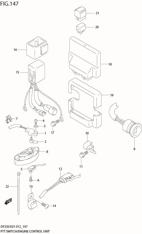 FIG 147 PTT SWITCH / ENGINE CONTROL UNIT (DF200T E1)