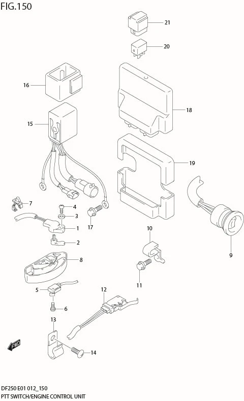 FIG 150 PTT SWITCH / ENGINE CONTROL UNIT (DF200Z E40)