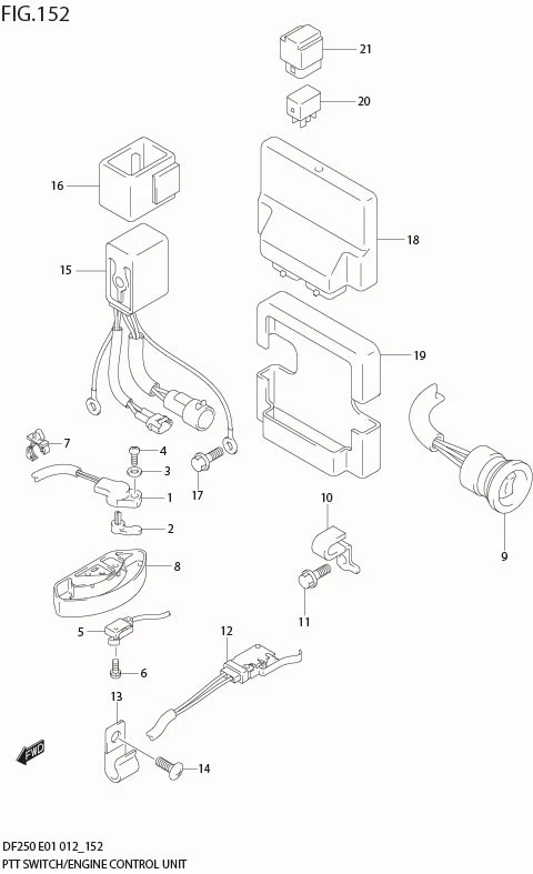 FIG 152 PTT SWITCH / ENGINE CONTROL UNIT (DF225T E40)