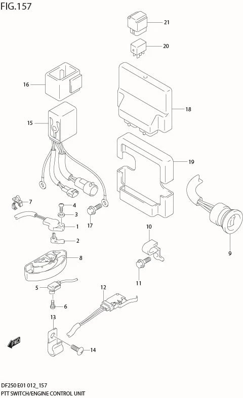 FIG 157 PTT SWITCH / ENGINE CONTROL UNIT (DF250Z E1)