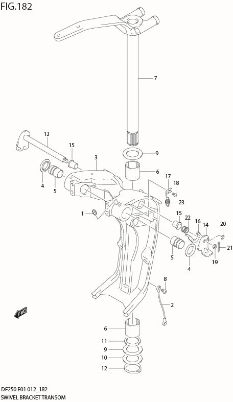 FIG 182 SWIVEL BRACKET TRANSOM(X,XX) (DF250T E40)