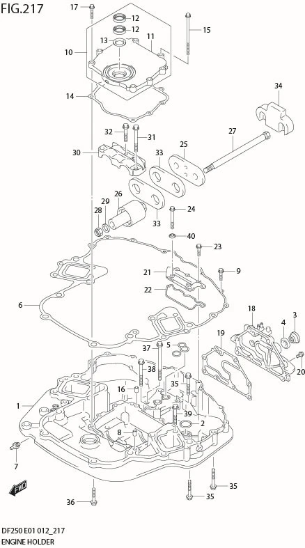 FIG 217 ENGINE HOLDER (DF200Z E1)