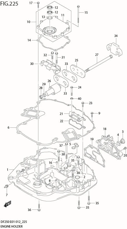 FIG 225 ENGINE HOLDER (DF250Z E1)