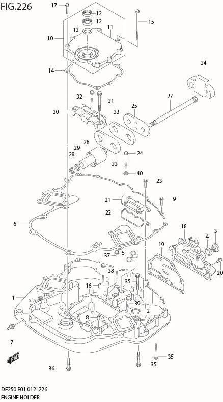 FIG 226 ENGINE HOLDER (DF250Z E40)