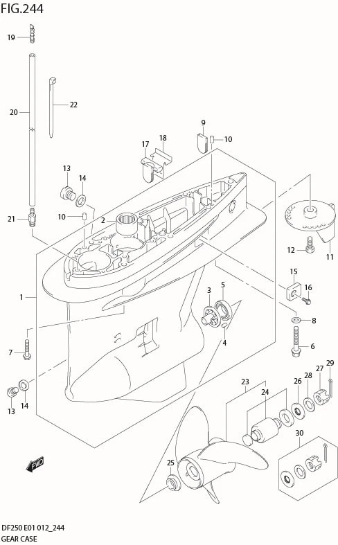 FIG 244 GEAR CASE (DF200Z E40)