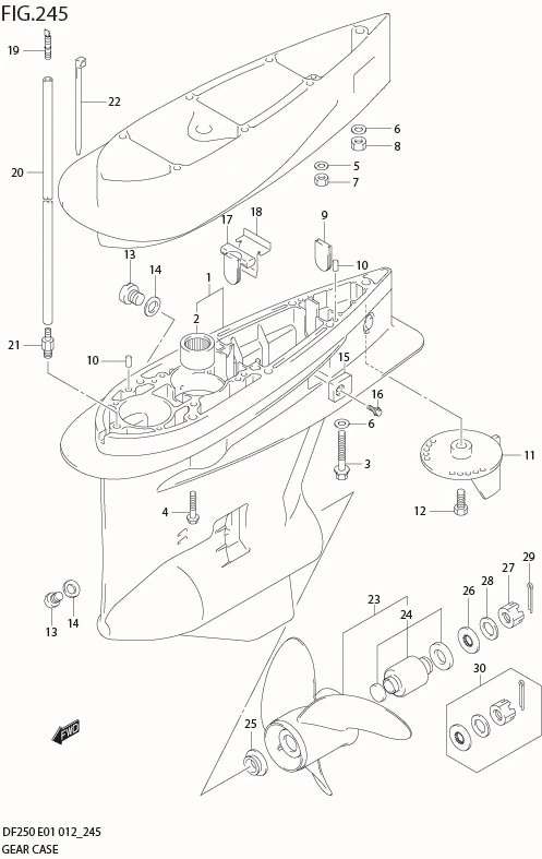FIG 245 GEAR CASE (DF225T E1)