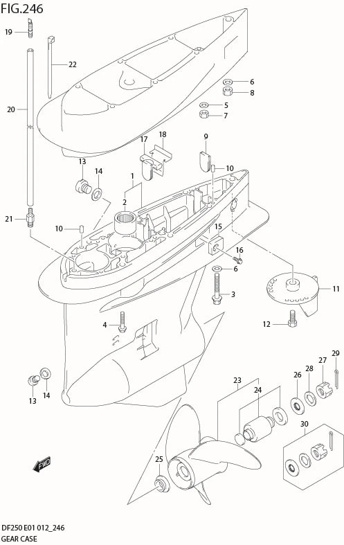 FIG 246 GEAR CASE (DF225T E40)