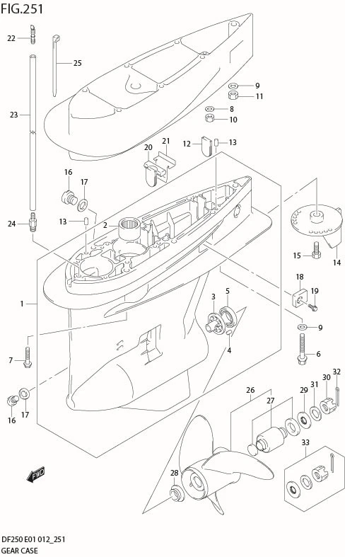 FIG 251 GEAR CASE (DF250Z E1)