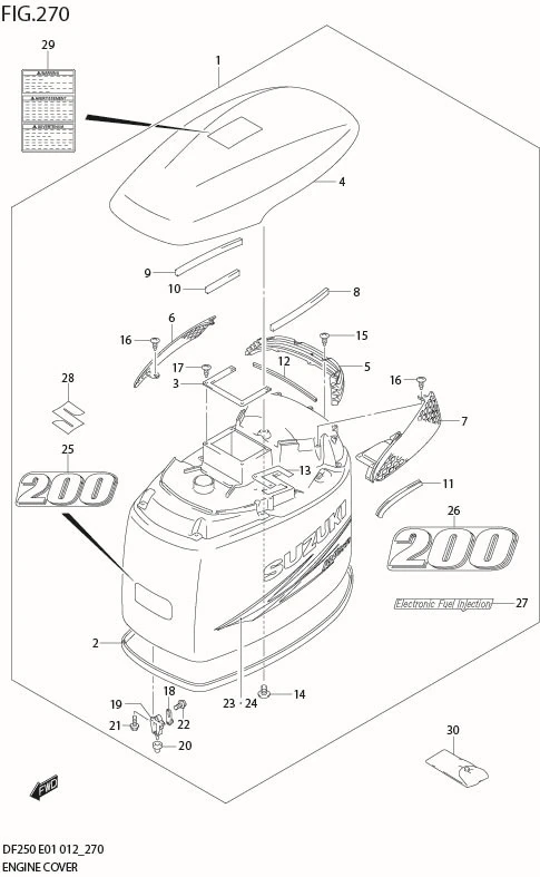 FIG 270 ENGINE COVER (DF200Z E40)
