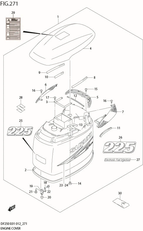 FIG 271 ENGINE COVER (DF225T E1)