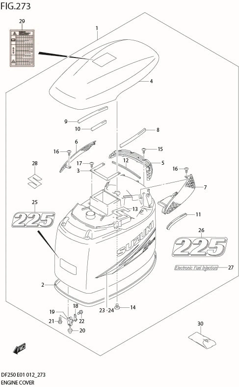 FIG 273 ENGINE COVER (DF225Z E1)