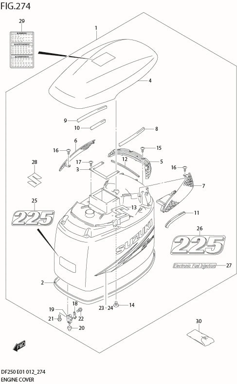FIG 274 ENGINE COVER (DF225Z E40)