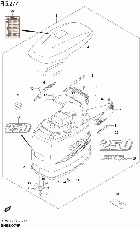 FIG 277 ENGINE COVER (DF250Z E1)