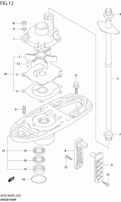 FIG 12  WATER PUMP