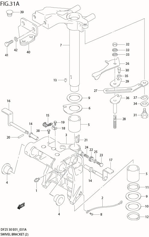 FIG 31A SWIVEL BRACKET (DF25:371155%/DF30:371163%)