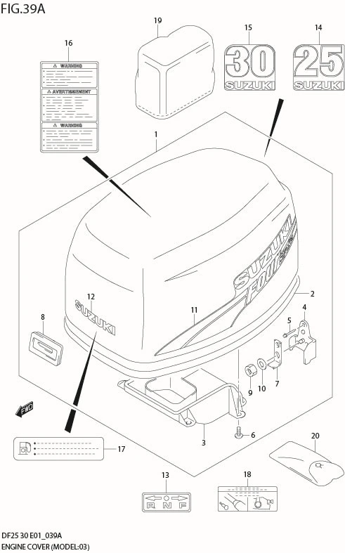 FIG 39A ENGINE COVER (MODEL:03%07)