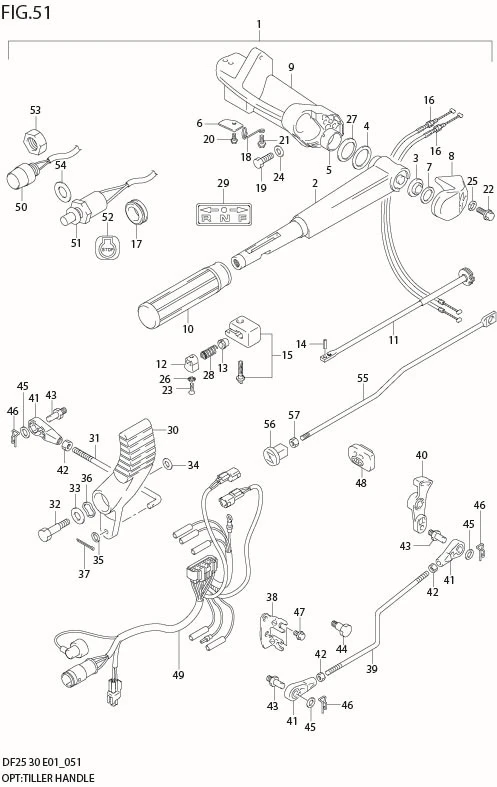 FIG 51  OPT:TILLER HANDLE (MODEL:01,02)