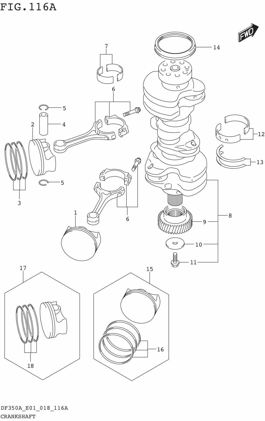 FIG.116A CRANKSHAFT (DF350A)