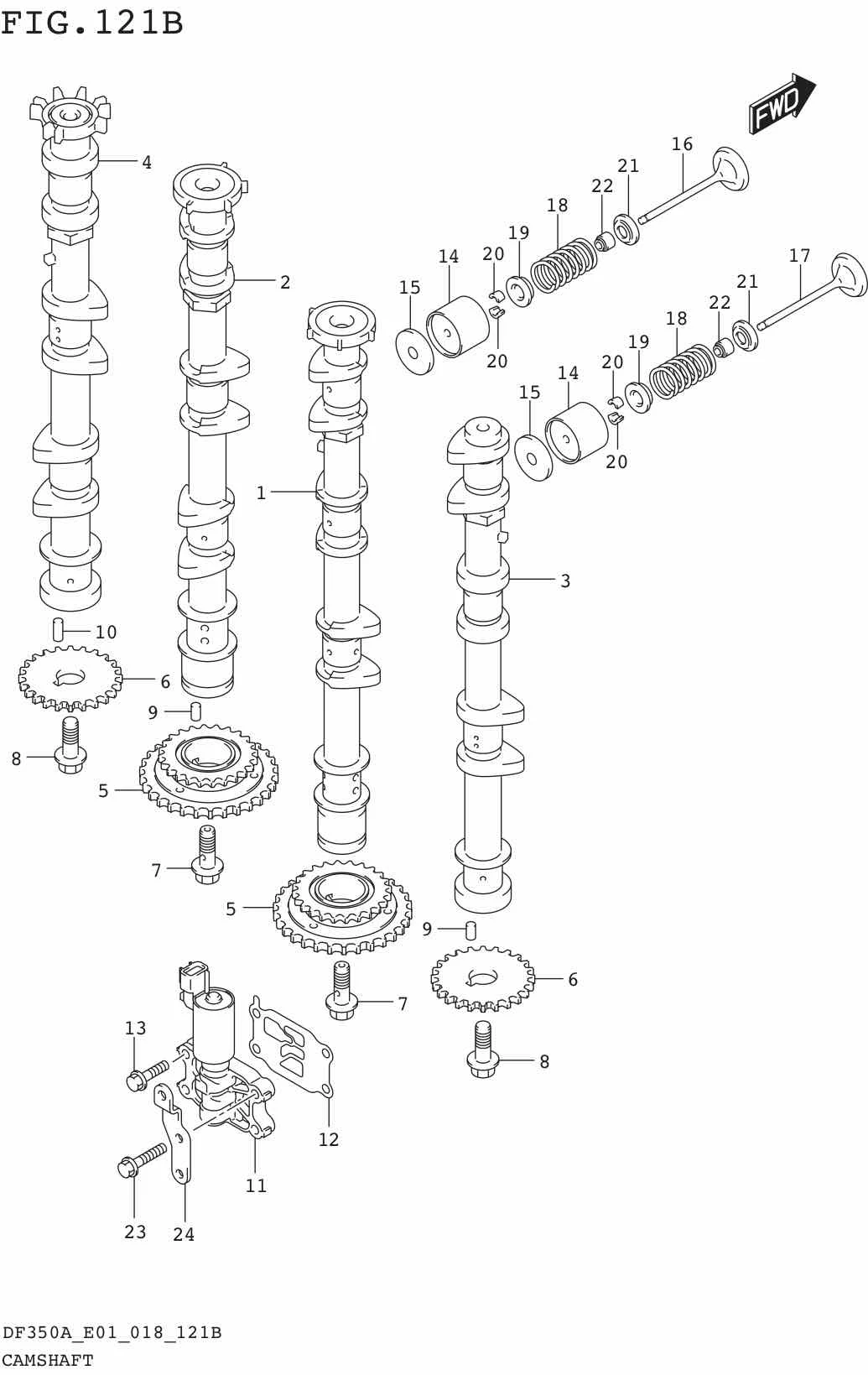 FIG.121B CAMSHAFT (DF325A)