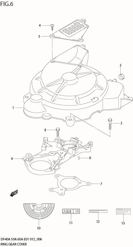 FIG 6   RING GEAR COVER (DF50A E1)
