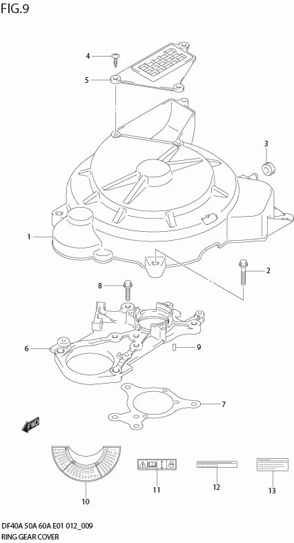 FIG 9   RING GEAR COVER (DF60A E40)