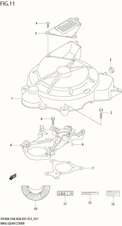 FIG 11  RING GEAR COVER (DF60AQH E40)