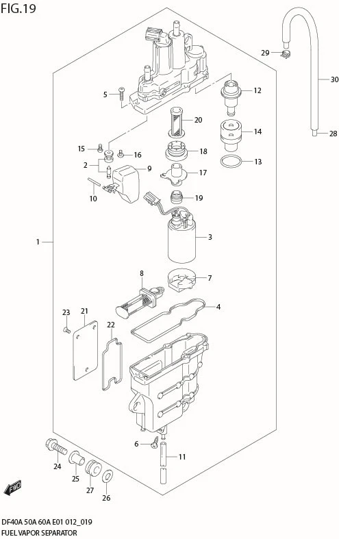 FIG 19  FUEL VAPOR SEPARATOR (DF40AQH E1)