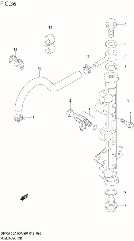 FIG 36  FUEL INJECTOR (DF60AQH E1)