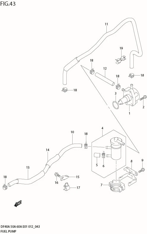 FIG 43  FUEL PUMP (DF50A E1)