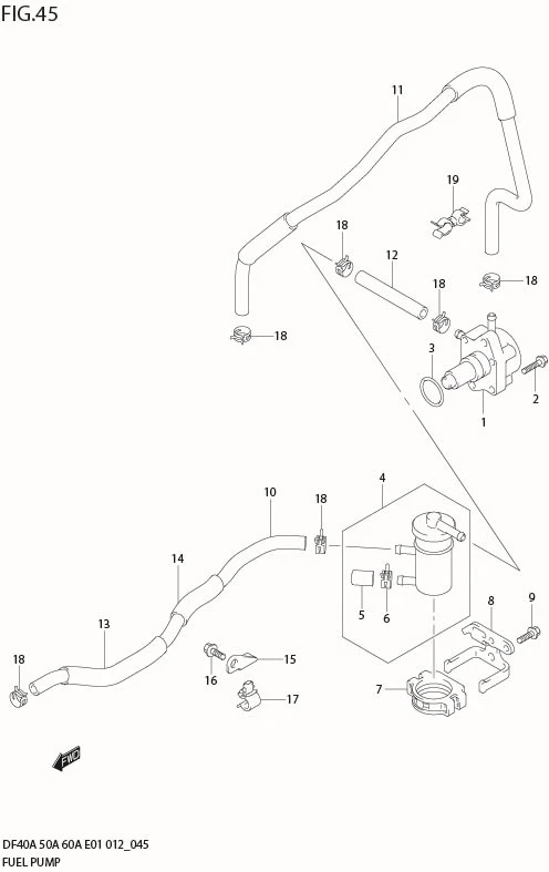 FIG 45  FUEL PUMP (DF60A E1)