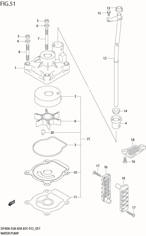 FIG 51  WATER PUMP (DF40A E1)