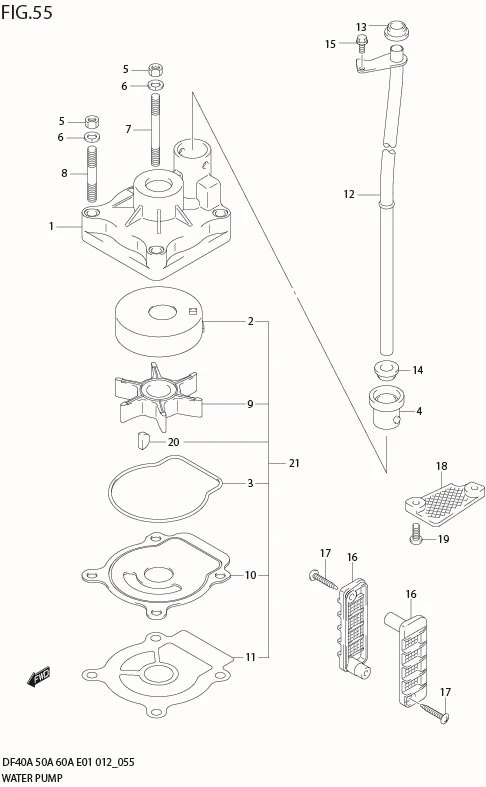 FIG 55  WATER PUMP (DF50ATH E1)