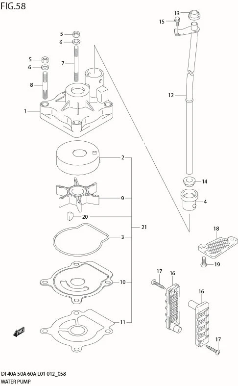FIG 58  WATER PUMP (DF60AQH E1)