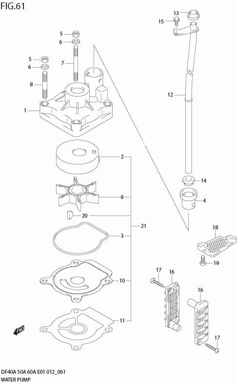 FIG 61  WATER PUMP (DF60ATH E40)