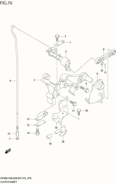 FIG 76  CLUTCH SHAFT (DF40A E1)