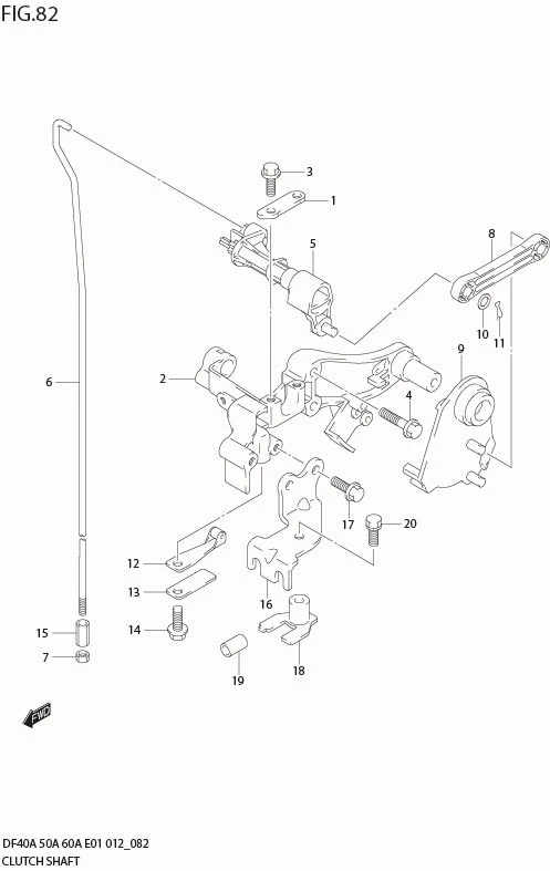 FIG 82  CLUTCH SHAFT (DF60A E40)