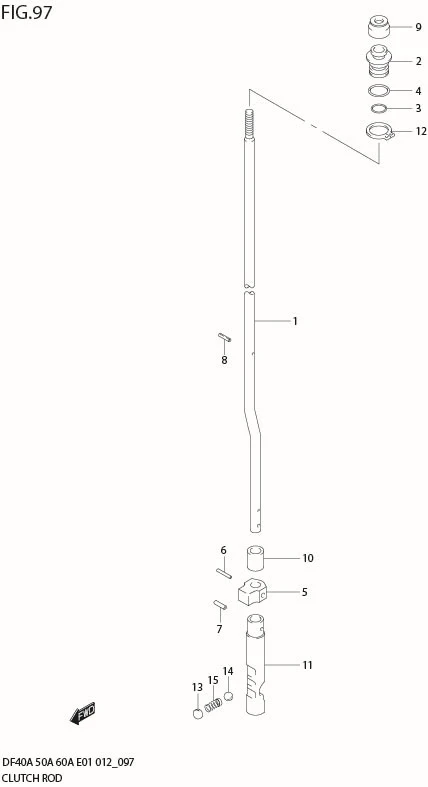 FIG 97  CLUTCH ROD (DF60ATH E40)