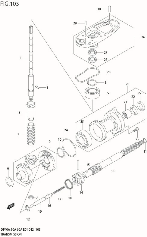 FIG 103 TRANSMISSION (DF60A E1)