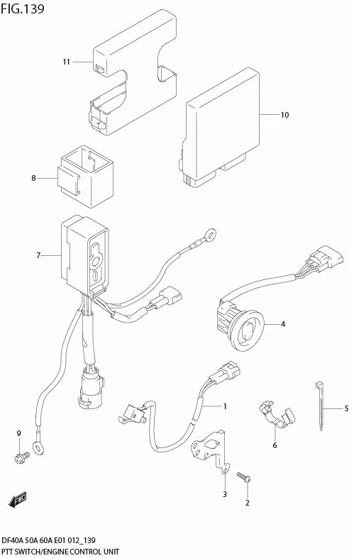 FIG 139 PTT SWITCH / ENGINE CONTROL UNIT (DF60A E1)