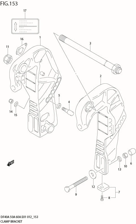 FIG 153 CLAMP BRACKET (DF60AQH E40)