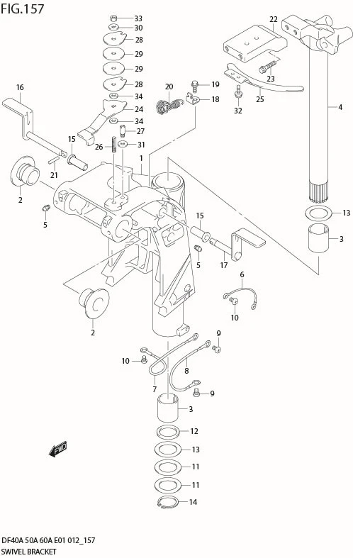 FIG 157 SWIVEL BRACKET (DF40AQH E1)