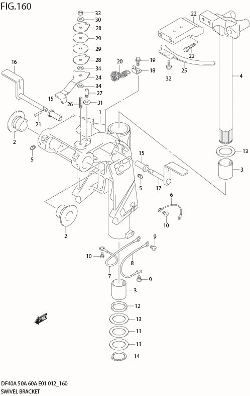 FIG 160 SWIVEL BRACKET (DF50ATH E1)