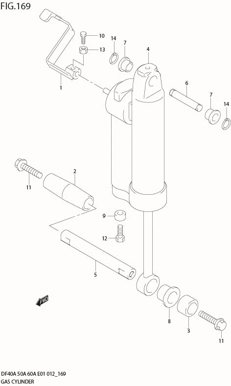 FIG 169 GAS CYLINDER (DF60AQH E40)