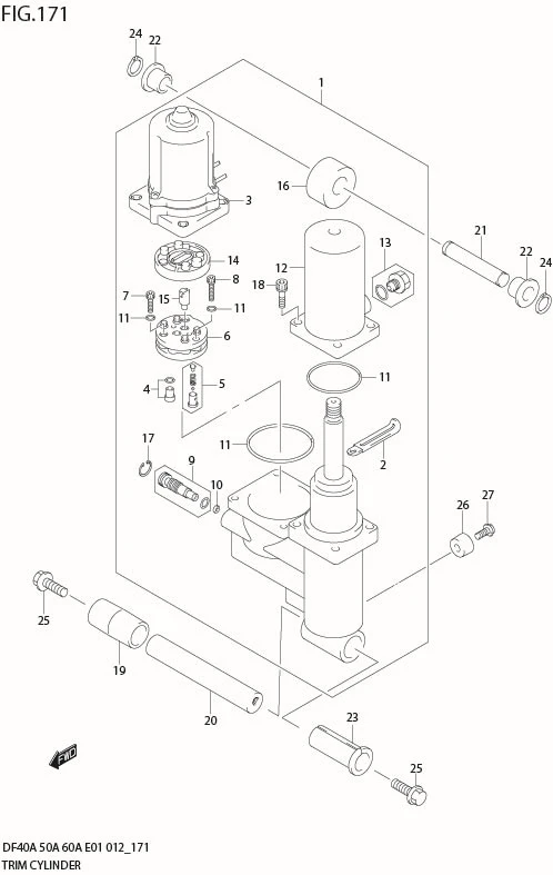 FIG 171 TRIM CYLINDER (DF40AST E34)