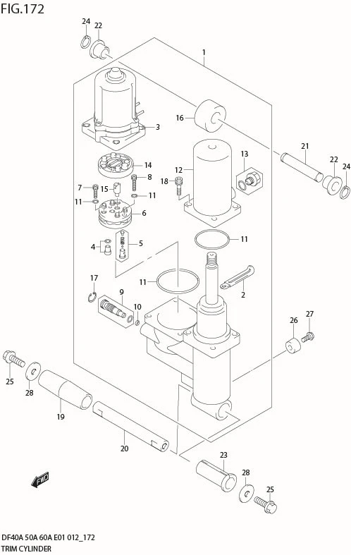 FIG 172 TRIM CYLINDER (DF50A E1)