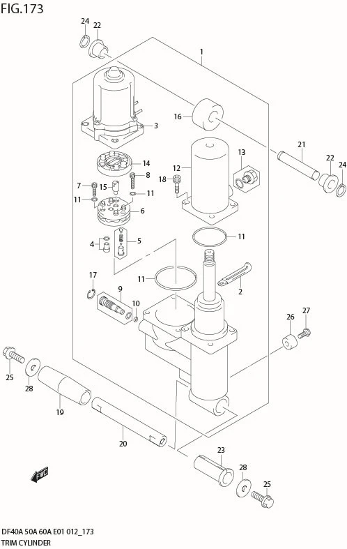 FIG 173 TRIM CYLINDER (DF50ATH E1)