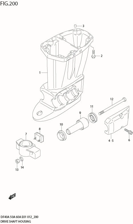 FIG 200 DRIVE SHAFT HOUSING (DF50A E1)
