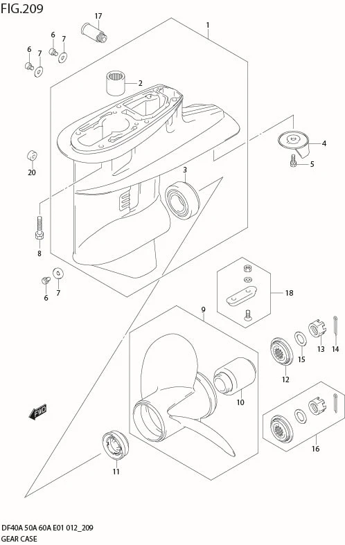 FIG 209 GEAR CASE (DF40AQH E1)