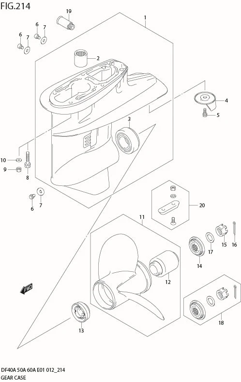 FIG 214 GEAR CASE (DF60A E40)